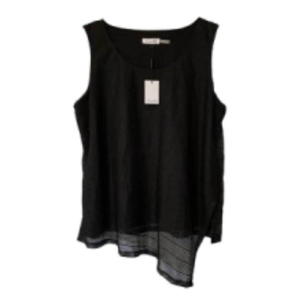 Calvin Klein Black Draped Top 1X  NWT